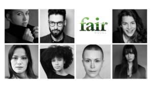 Setcard von Fairmodels mit Logo und einigen Ihrer Models